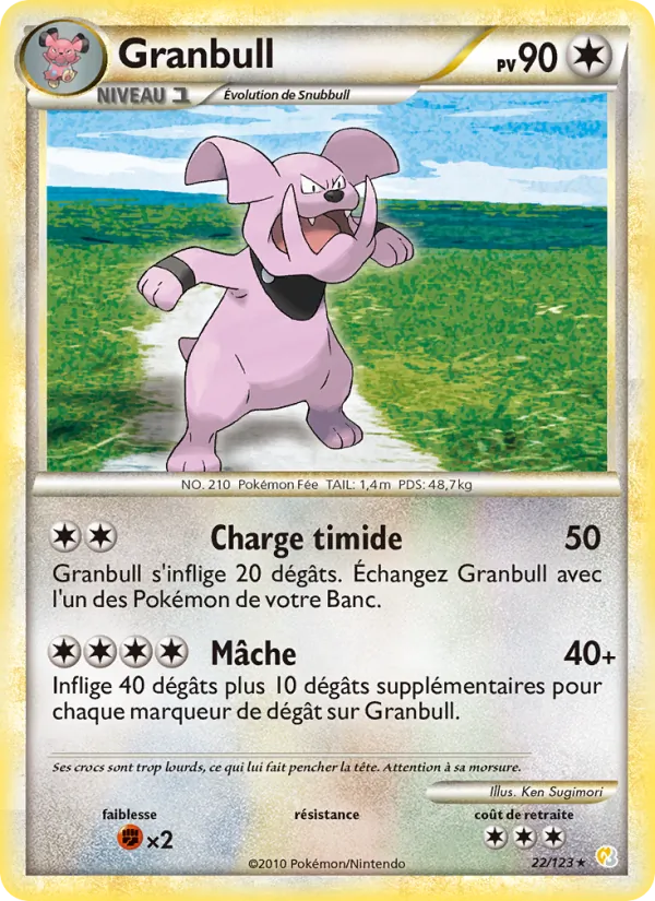 Carte Granbull de l'extension HeartGold SoulSilver, numéro 22/123