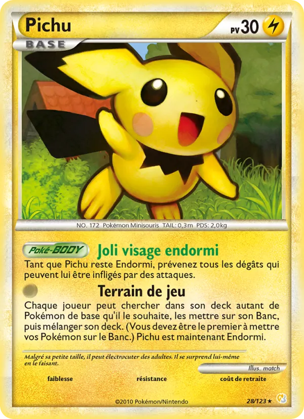 Carte Pichu de l'extension HeartGold SoulSilver, numéro 28/123