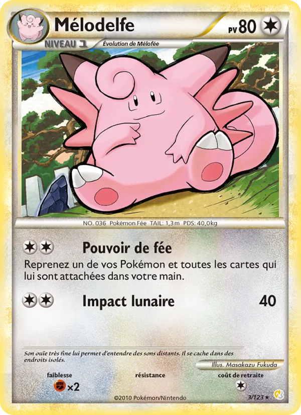 Carte Mélodelfe de l'extension HeartGold SoulSilver, numéro 3/123