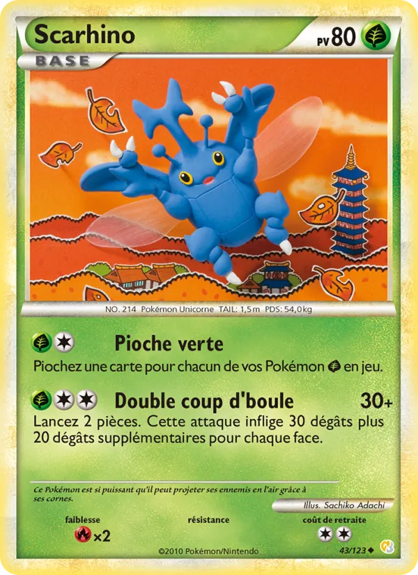 Carte Scarhino de l'extension HeartGold SoulSilver, numéro 43/123