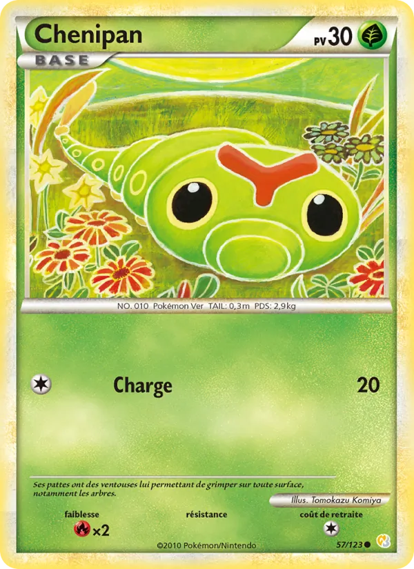 Carte Chenipan de l'extension HeartGold SoulSilver, numéro 57/123