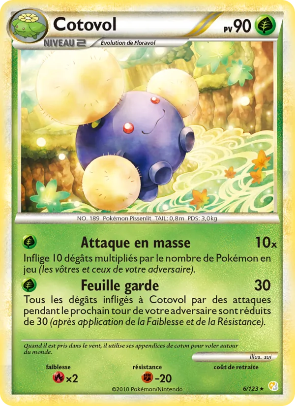 Carte Cotovol de l'extension HeartGold SoulSilver, numéro 6/123