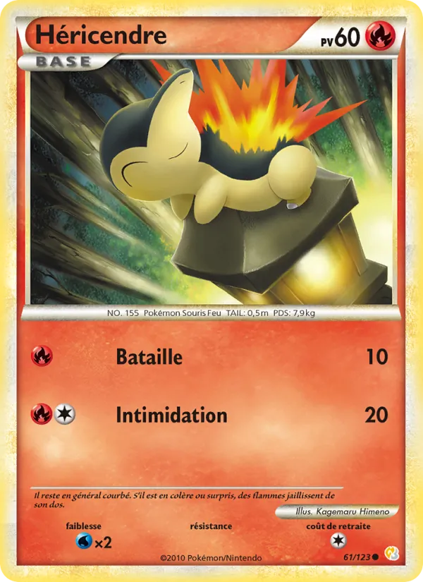 Carte Héricendre de l'extension HeartGold SoulSilver, numéro 61/123