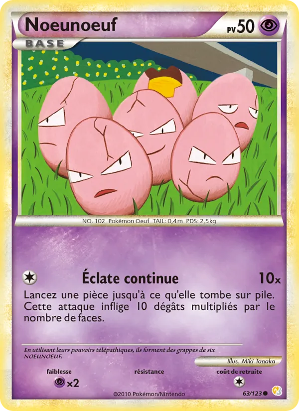 Carte Noeunoeuf de l'extension HeartGold SoulSilver, numéro 63/123