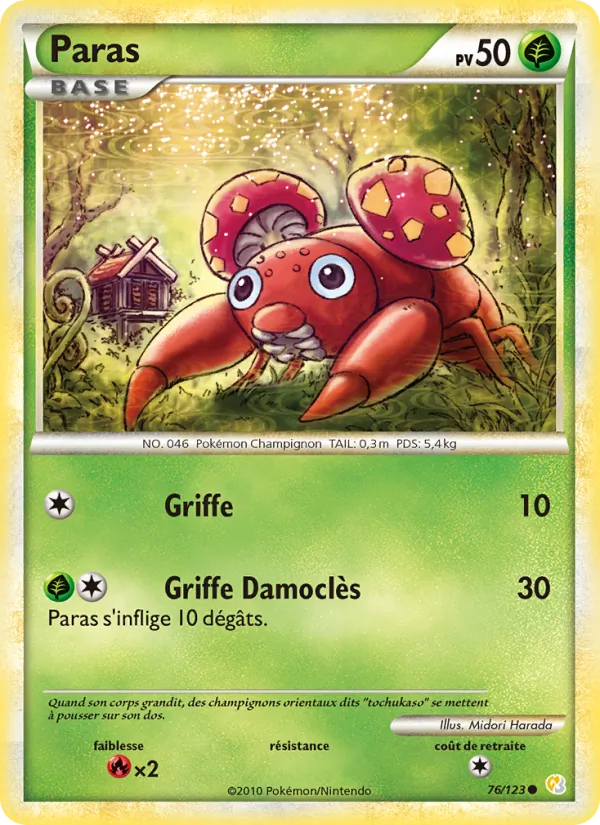 Carte Paras de l'extension HeartGold SoulSilver, numéro 76/123