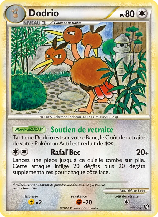 Carte Dodrio de l'extension Indomptable, numéro 11/90