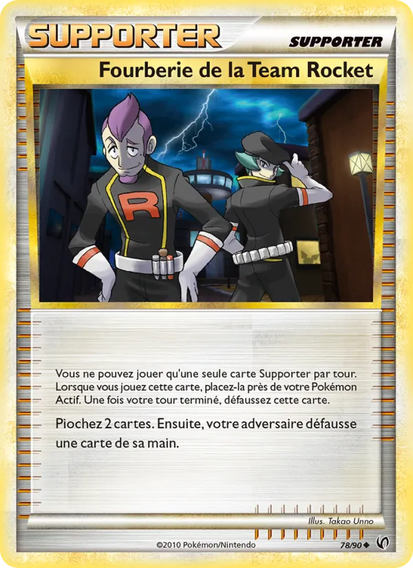 Carte Fourberie de la Team Rocket de l'extension Indomptable, numéro 78/90