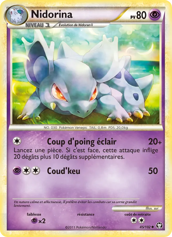 Carte Nidorina de l'extension Triomphant, numéro 45/102