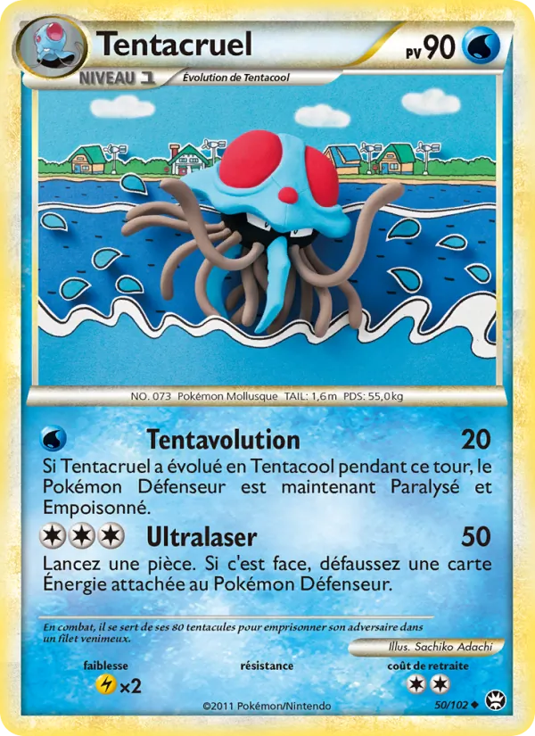 Carte Tentacruel de l'extension Triomphant, numéro 50/102