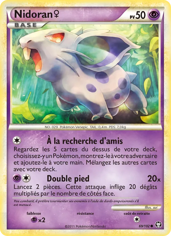 Carte Nidoran♀ de l'extension Triomphant, numéro 69/102