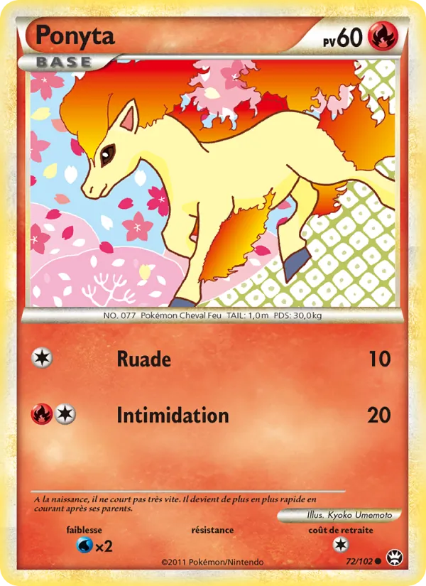 Carte Ponyta de l'extension Triomphant, numéro 72/102