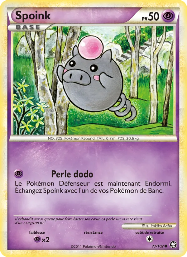 Carte Spoink de l'extension Triomphant, numéro 77/102