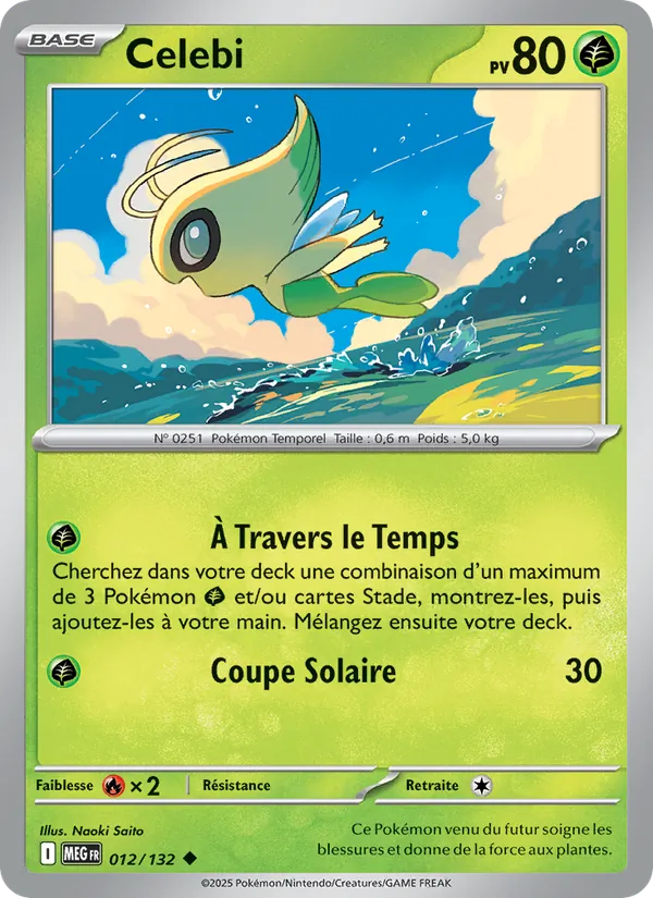Carte Celebi de l'extension Méga-Évolution, numéro 012/132