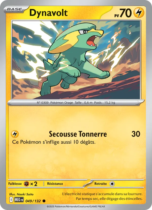 Carte Dynavolt de l'extension Méga-Évolution, numéro 049/132