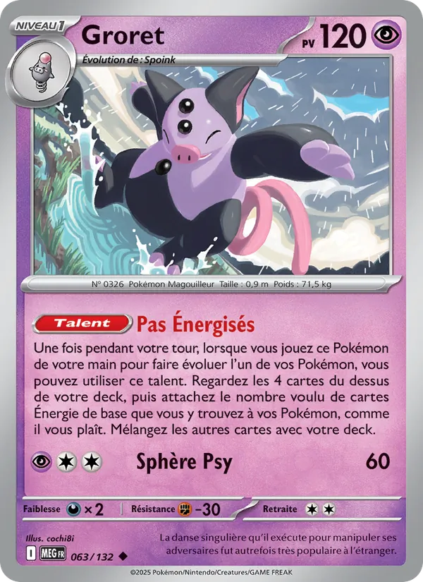 Carte Groret de l'extension Méga-Évolution, numéro 063/132