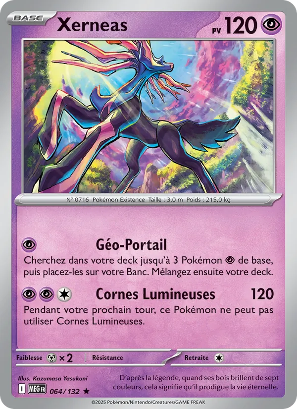 Carte Xerneas de l'extension Méga-Évolution, numéro 064/132