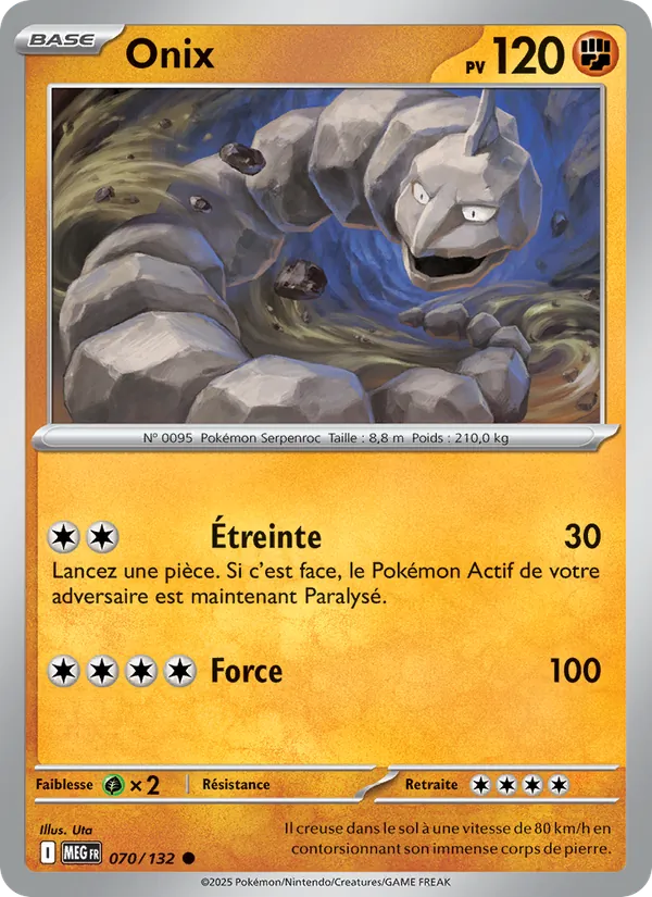 Carte Onix de l'extension Méga-Évolution, numéro 070/132