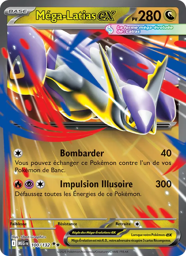 Carte Méga-Latias-ex de l'extension Méga-Évolution, numéro 100/132