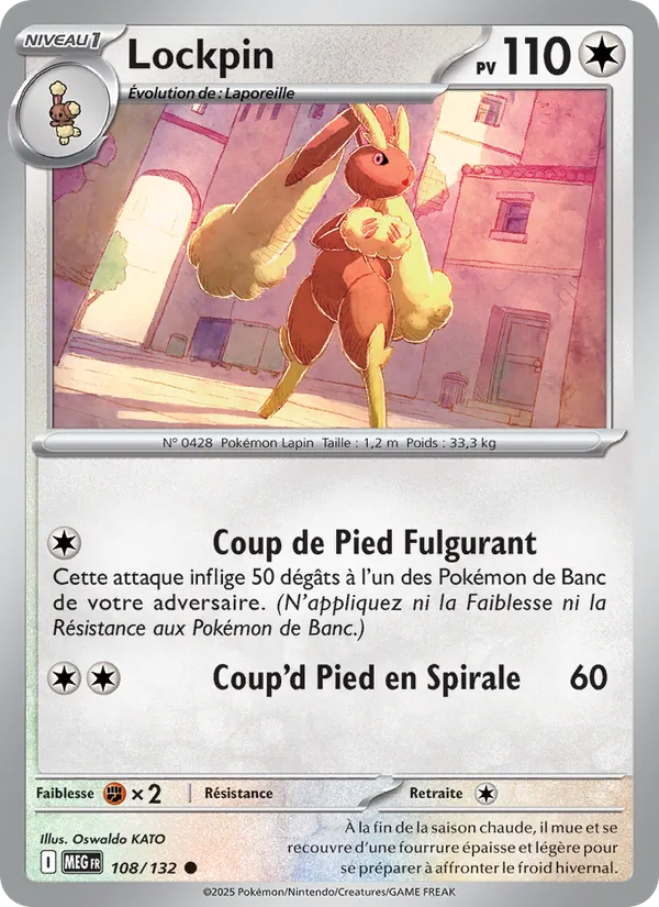 Carte Lockpin de l'extension Méga-Évolution, numéro 108/132