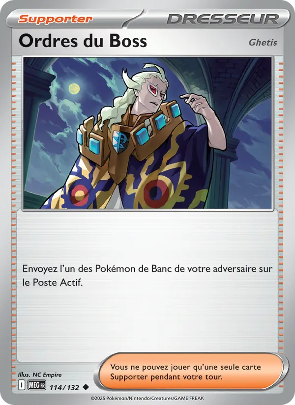 Carte Ordres du Boss de l'extension Méga-Évolution, numéro 114/132