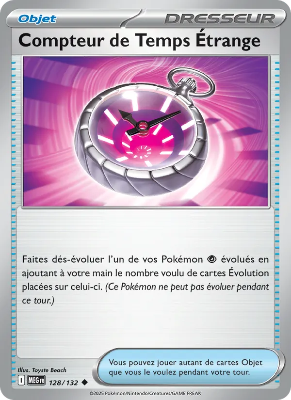 Carte Compteur de Temps Étrange de l'extension Méga-Évolution, numéro 128/132