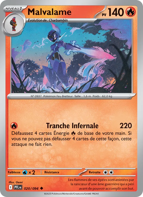 Carte Malvalame de l'extension Flammes Fantasmagoriques, numéro 020/94