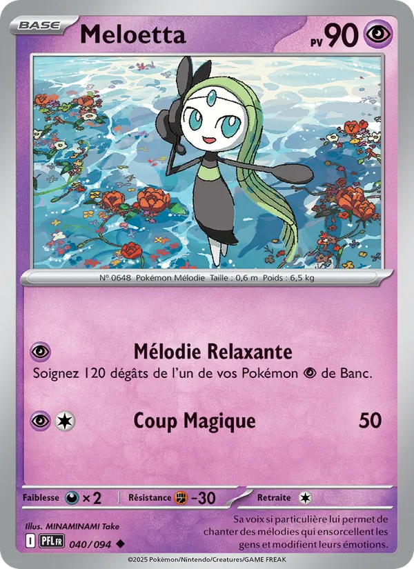 Carte Meloetta de l'extension Flammes Fantasmagoriques, numéro 040/94