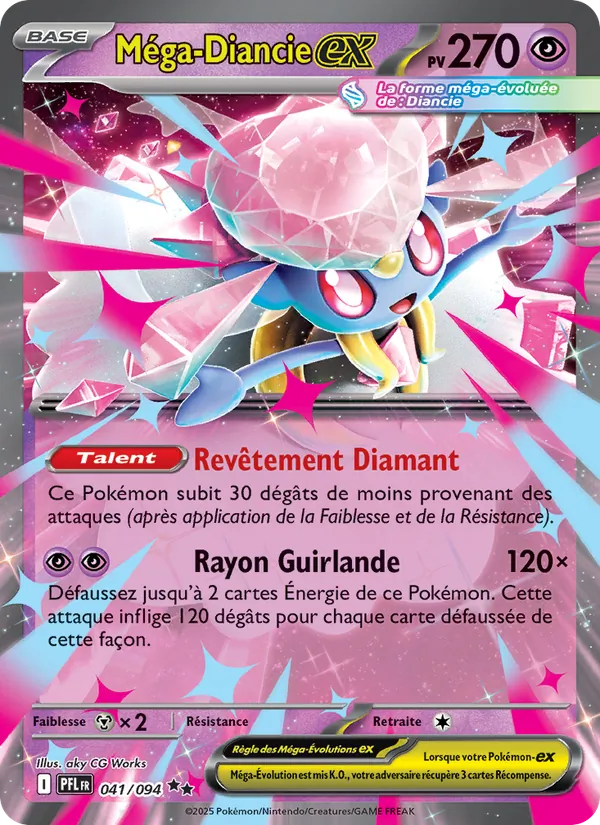 Carte Méga-Diancie-ex de l'extension Flammes Fantasmagoriques, numéro 041/94