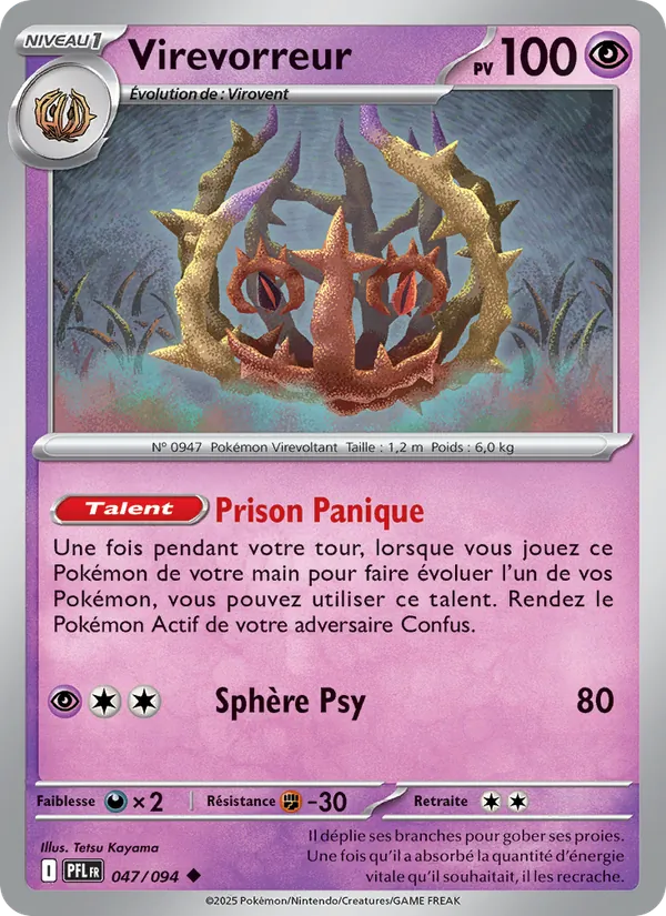 Carte Virevorreur de l'extension Flammes Fantasmagoriques, numéro 047/94