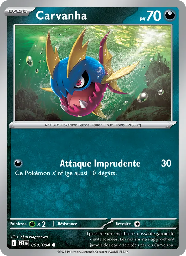 Carte Carvanha de l'extension Flammes Fantasmagoriques, numéro 060/94
