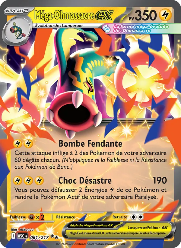 Carte Méga-Ohmassacre-ex de l'extension Héros Transcendants, numéro 061/217