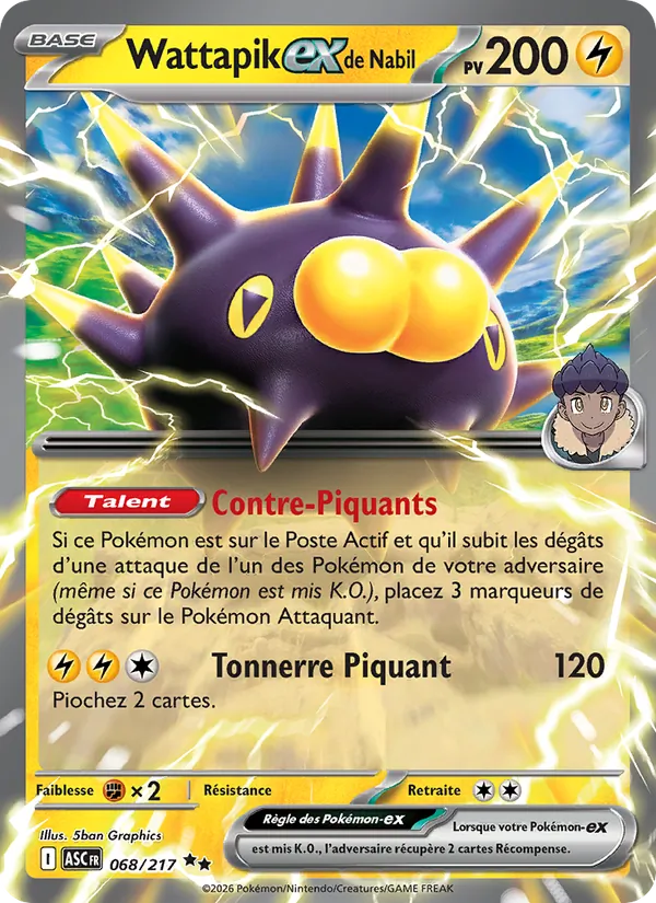 Carte Wattapik-ex de Nabil de l'extension Héros Transcendants, numéro 068/217