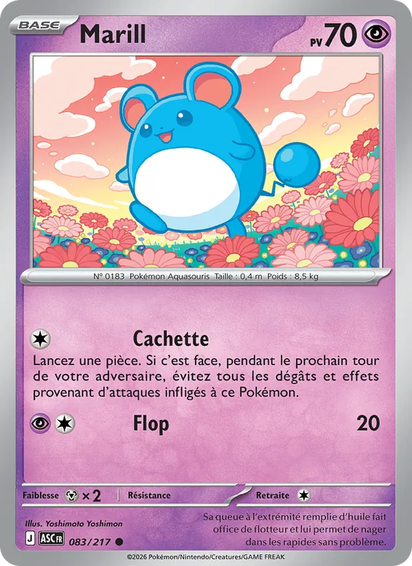 Carte Marill de l'extension Héros Transcendants, numéro 083/217