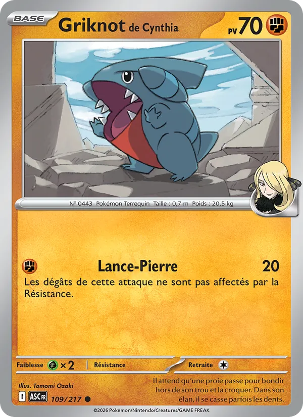 Carte Griknot de Cynthia de l'extension Héros Transcendants, numéro 109/217