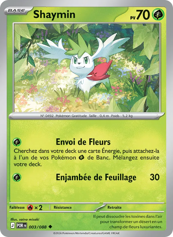 Carte Shaymin de l'extension Équilibre Parfait, numéro 003/88