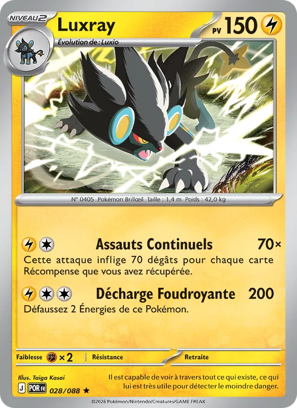 Carte Luxray de l'extension Équilibre Parfait, numéro 028/88