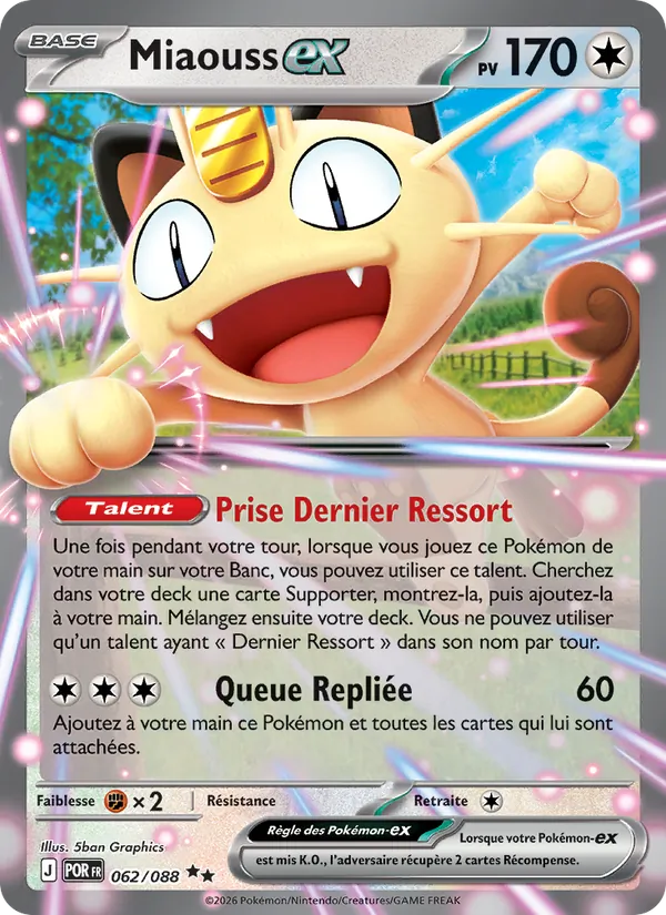 Carte Miaouss-ex de l'extension Équilibre Parfait, numéro 062/88