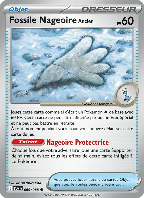Carte Fossile Nageoire Ancien de l'extension Équilibre Parfait, numéro 069/88