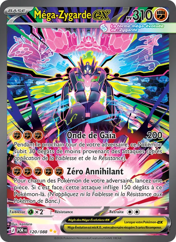 Carte Méga-Zygarde-ex de l'extension Équilibre Parfait, numéro 120/88