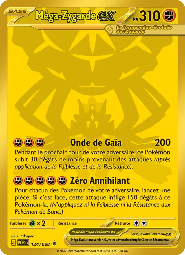 Carte Méga-Zygarde-ex de l'extension Équilibre Parfait, numéro 124/88