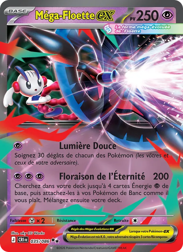 Carte Méga-Floette-ex de l'extension Chaos Ascendant, numéro 035/86