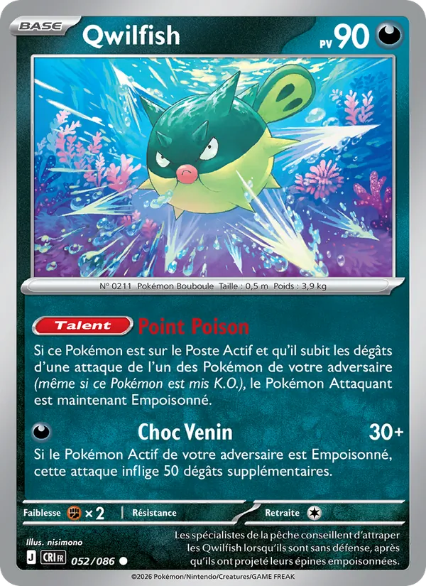 Carte Qwilfish de l'extension Chaos Ascendant, numéro 052/86