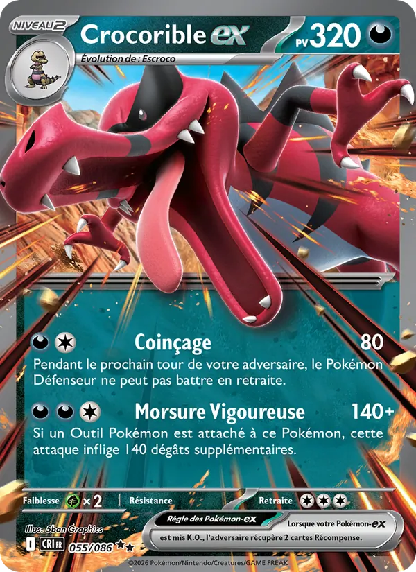 Carte Crocorible-ex de l'extension Chaos Ascendant, numéro 055/86
