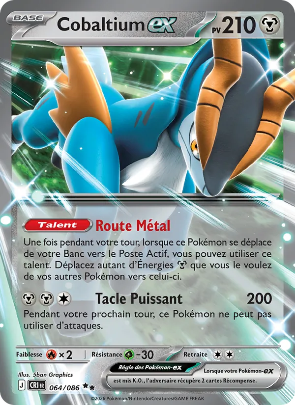 Carte Cobaltium-ex de l'extension Chaos Ascendant, numéro 064/86