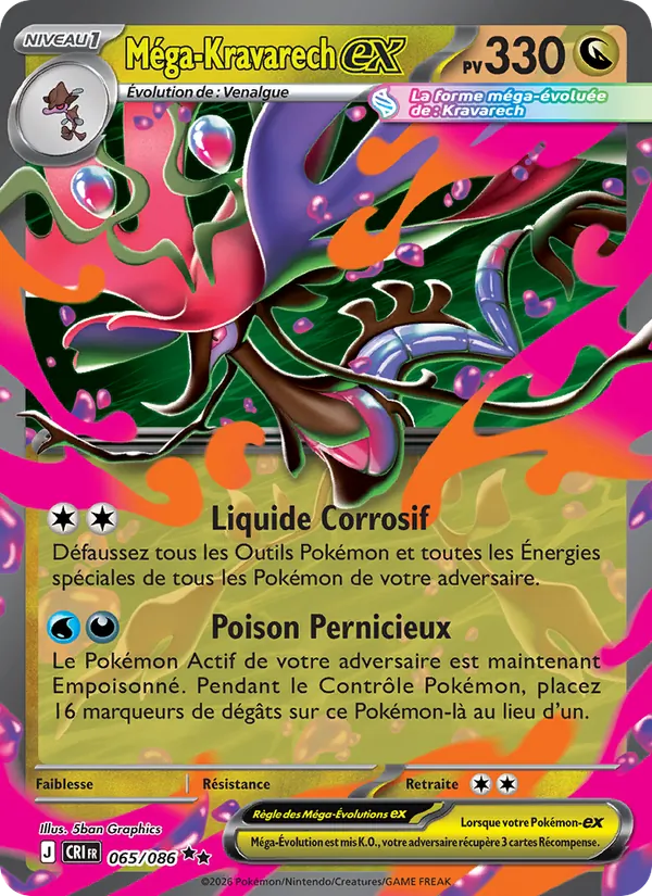 Carte Méga-Kravarech-ex de l'extension Chaos Ascendant, numéro 065/86