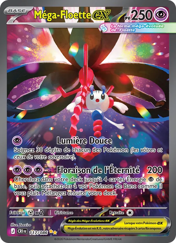 Carte Méga-Floette-ex de l'extension Chaos Ascendant, numéro 117/86