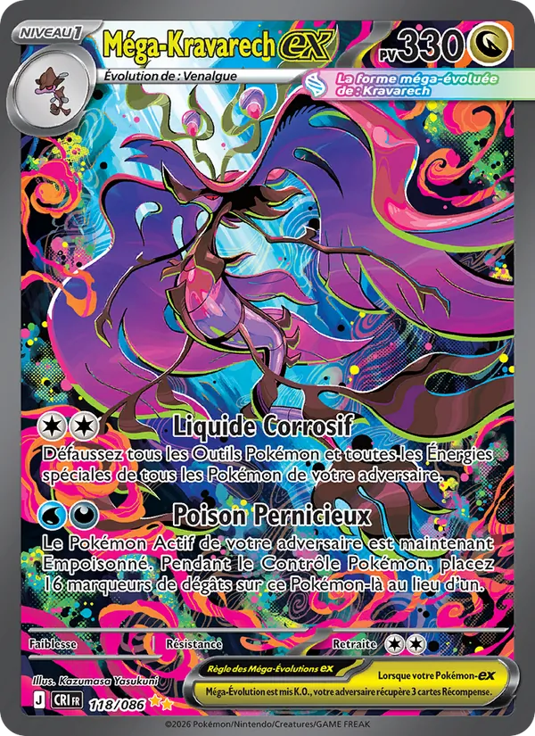 Carte Méga-Kravarech-ex de l'extension Chaos Ascendant, numéro 118/86