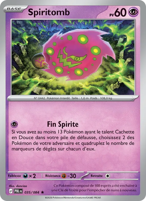 Carte Spiritomb de l'extension Nuit Noire, numéro 035/84