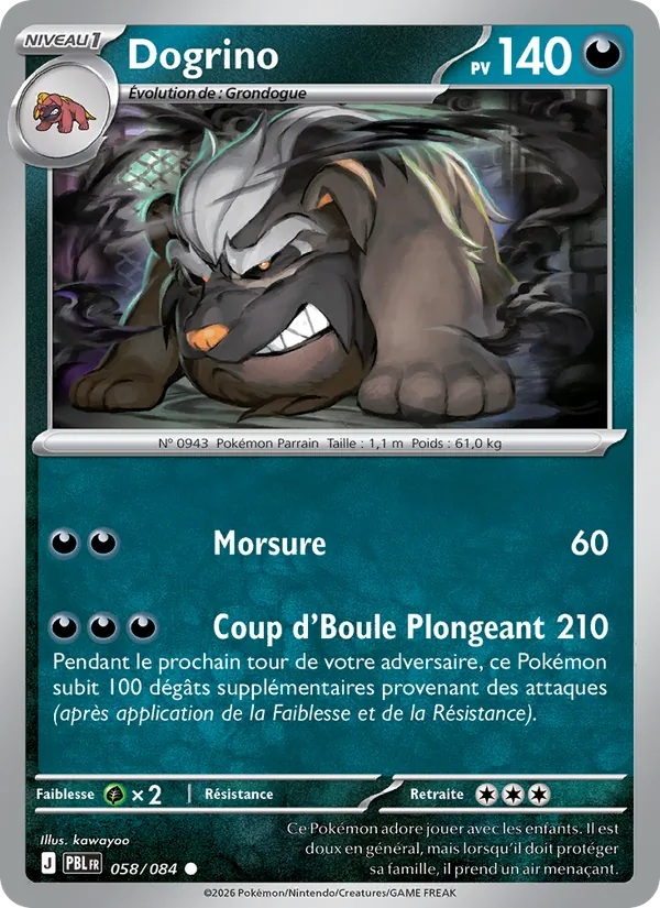 Carte Dogrino de l'extension Nuit Noire, numéro 058/84