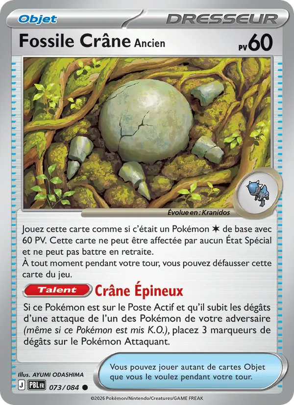 Carte Fossile Crâne Ancien de l'extension Nuit Noire, numéro 073/84